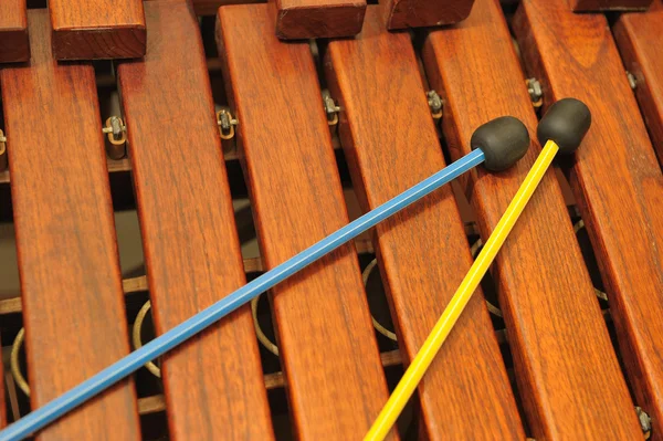 Xilofono e mazzuole di legno — Foto Stock