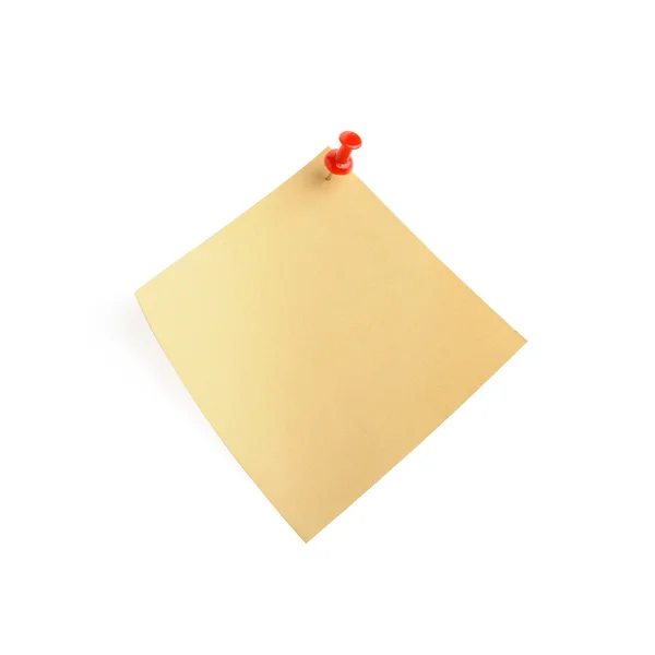 Gelbe Papiernote mit Schatten — Stockfoto