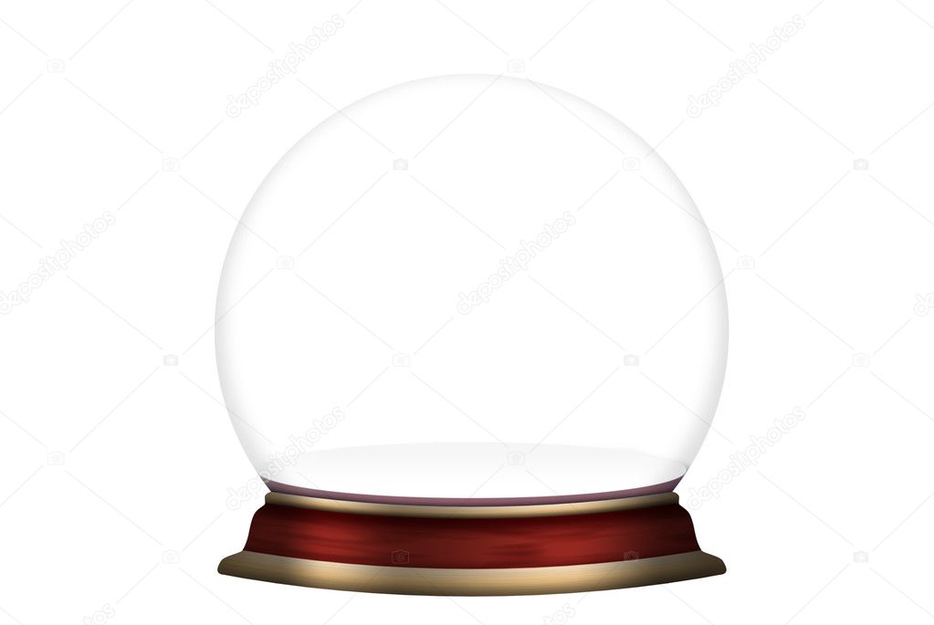 Glass sphere empty isolated