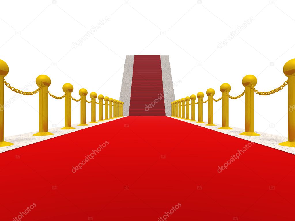 Ladder with a red carpet