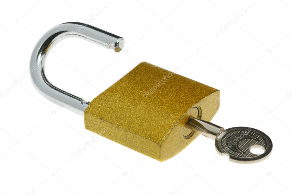 Lock open and key