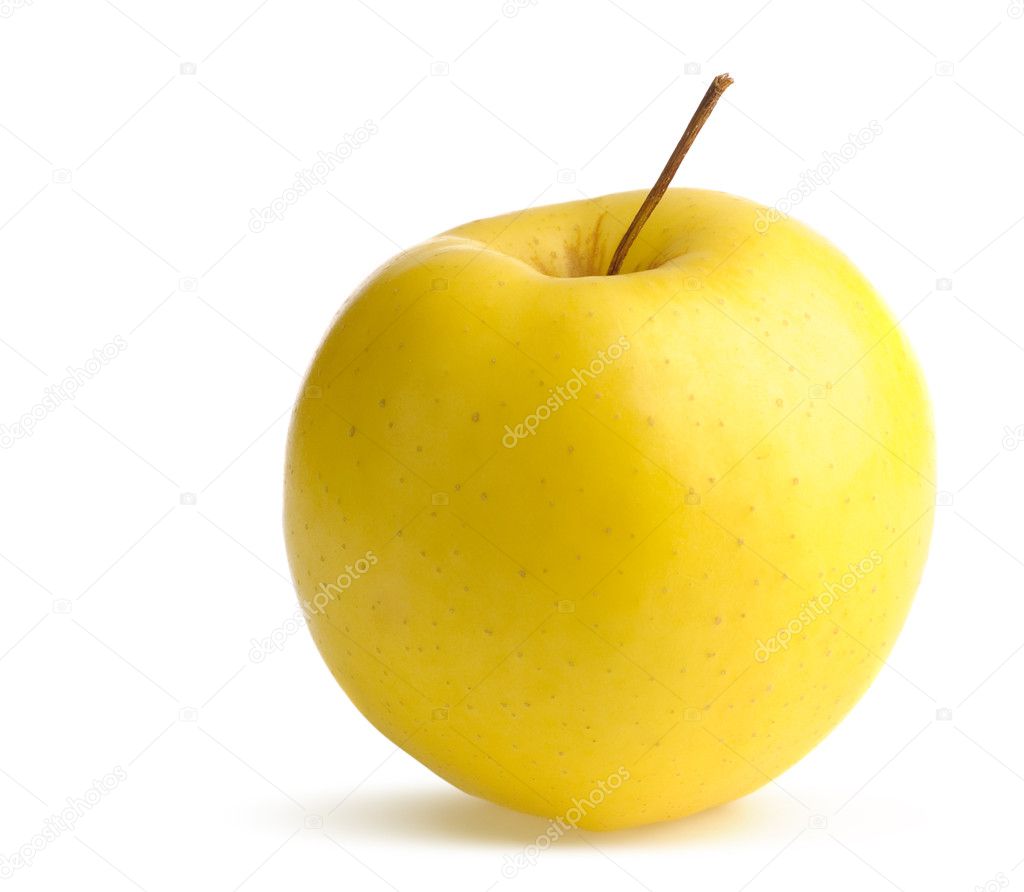 Yellow Apples Isolated On White Background Stock Photo - Download