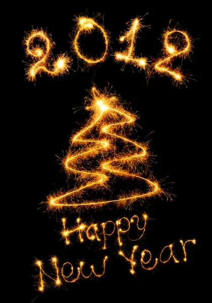 La postal de la felicitación feliz Año Nuevo — Foto de Stock