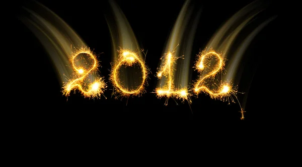 2012 made of sparks effect motion — Stock Photo, Image