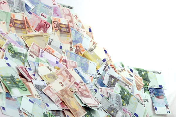Uma grande pilha de notas de euro — Fotografia de Stock
