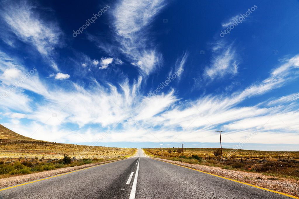 Endless, lonely road or highway