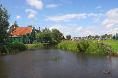 Zaanse Schans'a - küçük Hollandalı Köyü.