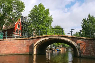 Small bridge in Amsterdam. clipart