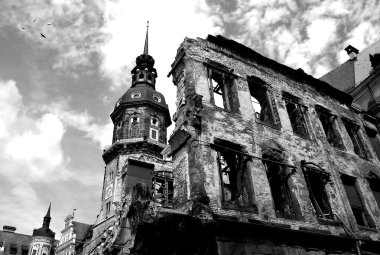 Ruins of Dresden. clipart