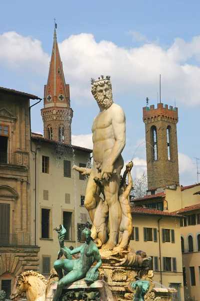 在佛罗伦萨，意大利海王星喷泉. — 图库照片