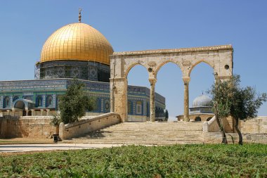 Dome on the Rock mosque. clipart