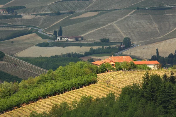 Casa rural na colina em Piemonte, Itália . — Fotografia de Stock