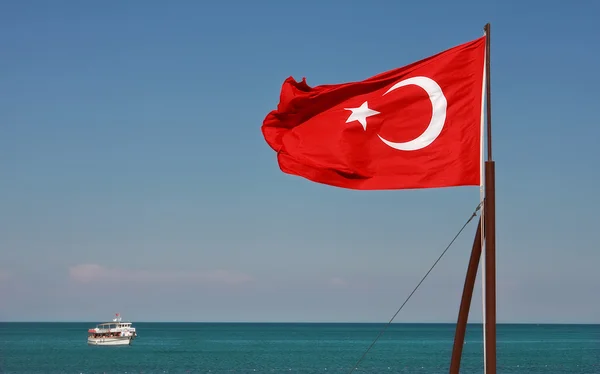 stock image National flag of Turkey.