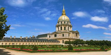 Panoramic view on garden in Paris, France. clipart