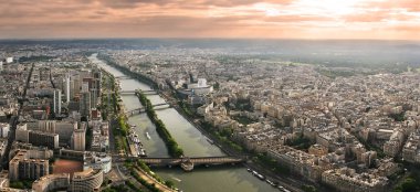 Aerial panoramic view of Paris. clipart