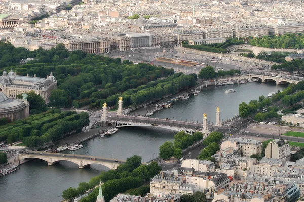 Aerial view on Paris from Eiffel Tower. — Stock Photo, Image