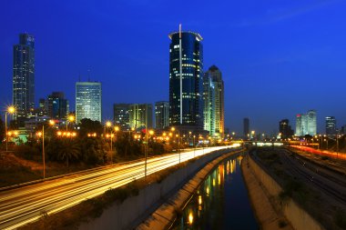 Night view on Tel Aviv. clipart