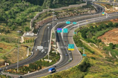 Aerial view on Highway. clipart