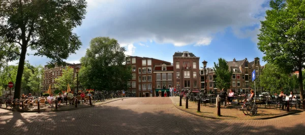 Panoramiczny widok na miasto Amsterdam. — Zdjęcie stockowe