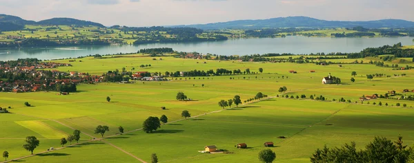 Panoramic view onfields and meadows of Germany. — Stock Photo, Image