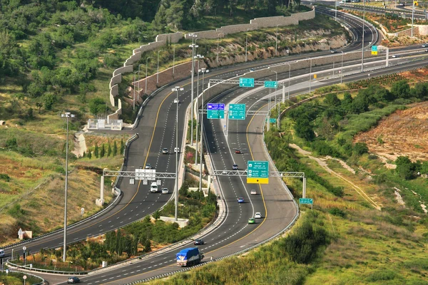 Vue aérienne sur l'autoroute . — Photo