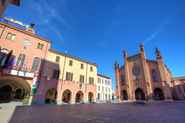 Central plaza of Alba, Italy. clipart