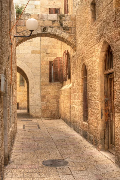 예루살렘, 이스라엘에 있는 오래 된 거리. — 스톡 사진