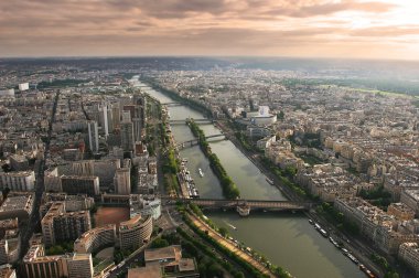 Aerial view on Paris from Eiffel Tower. clipart