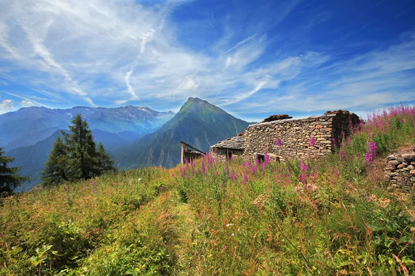 Casa velha permanece em Alpes . — Fotografia de Stock