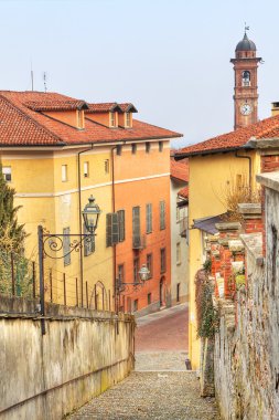 Old houses in Saluzzo, Italy. clipart