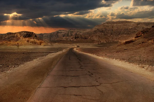 砂漠の夕日. — ストック写真