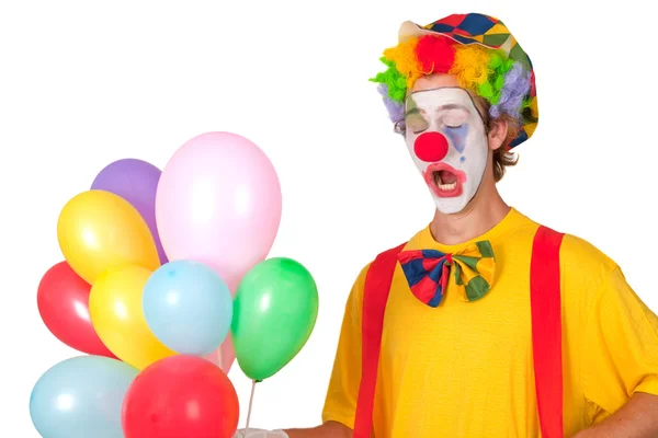 Colorful clown with balloons — Stock Photo, Image