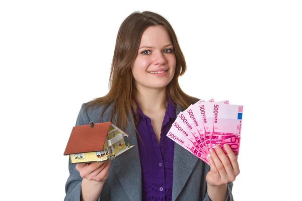 Kobieta agent nieruchomości — Zdjęcie stockowe