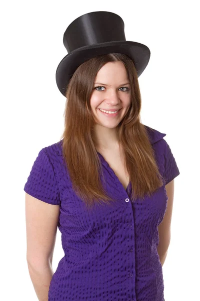 Woman with Chapeu Claque — Stock Photo, Image