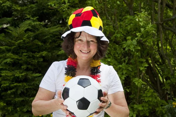 Fană de fotbal feminin — Fotografie, imagine de stoc