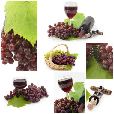 Red wine collage clipart