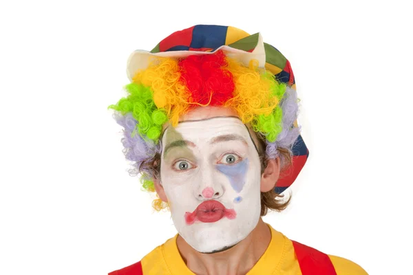 Портрет барвистого клоуна — стокове фото