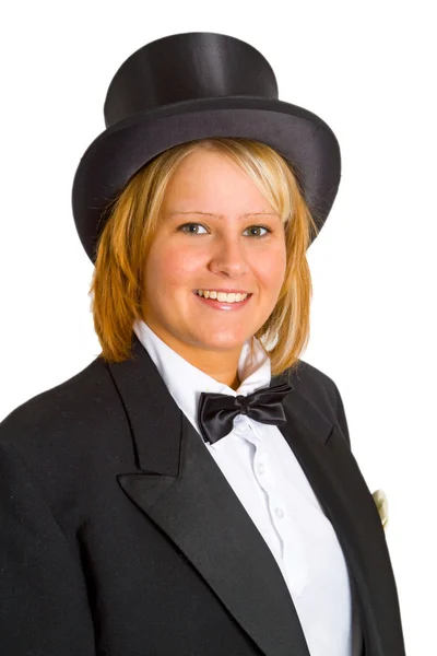 Woman with Chapeau Claque — Stock Photo, Image