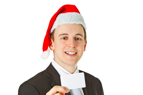 Businessman with chrismas hat — Stock Photo, Image