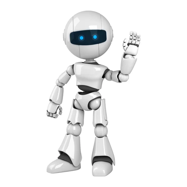 Funny robot stay show hello — Stock Photo, Image