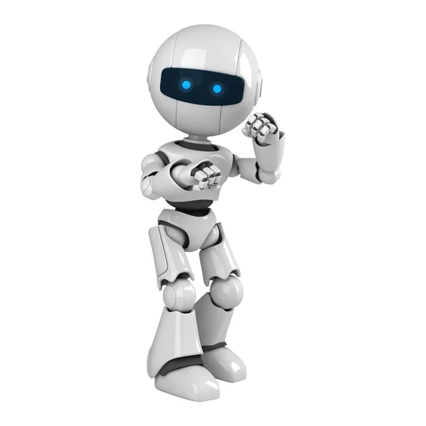 Artig robot blir som bokser. – stockfoto