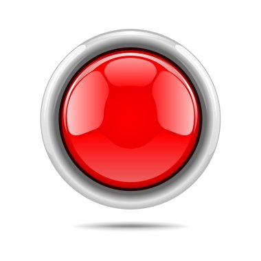 Red vector shiny button clipart