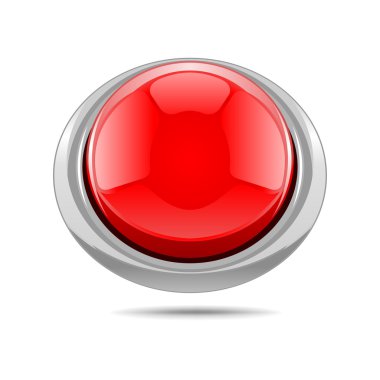 Red vector shiny button clipart