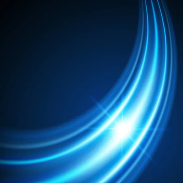 青い滑らかなひねりを加えた光線のベクトルの背景 — ストックベクタ