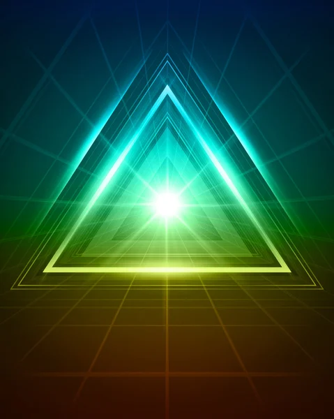 3D abstract triangle tunnel vector background — Stock Vector