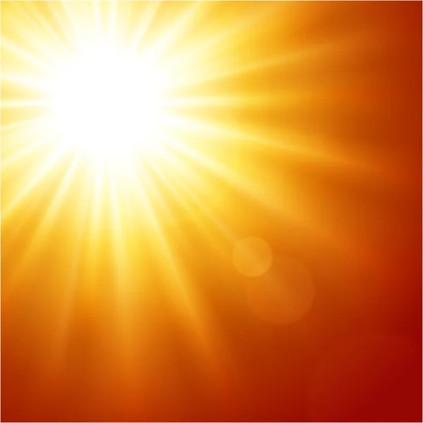 Sun with lens flare vector background — Stock Vector