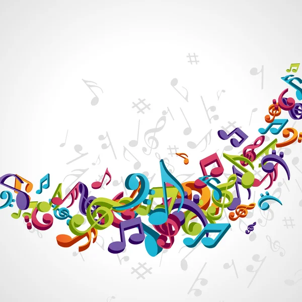 Colorful music notes vector background — Stock Vector