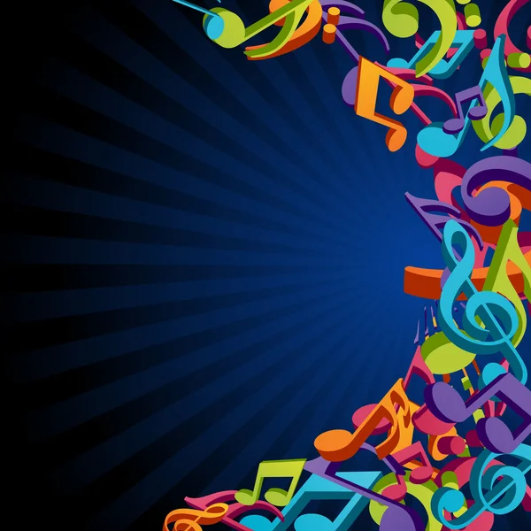 Colorful music notes vector background — Wektor stockowy