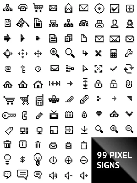 Vector pixel icon set — Stock Vector