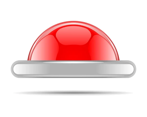 Vector rojo botón brillante — Vector de stock